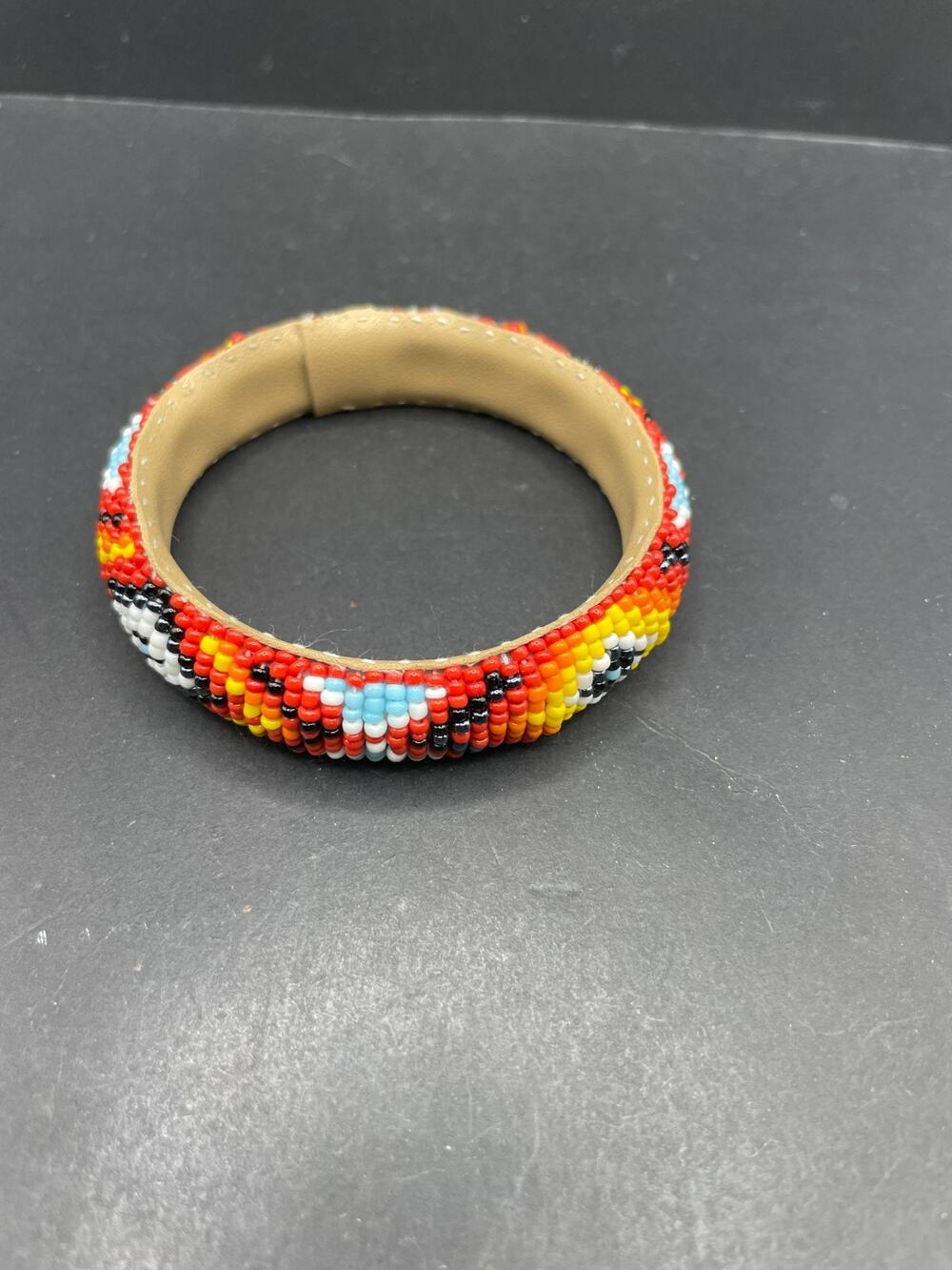 Vintage Native American Navajo Indian Multicolor Hand Beaded Bracelet